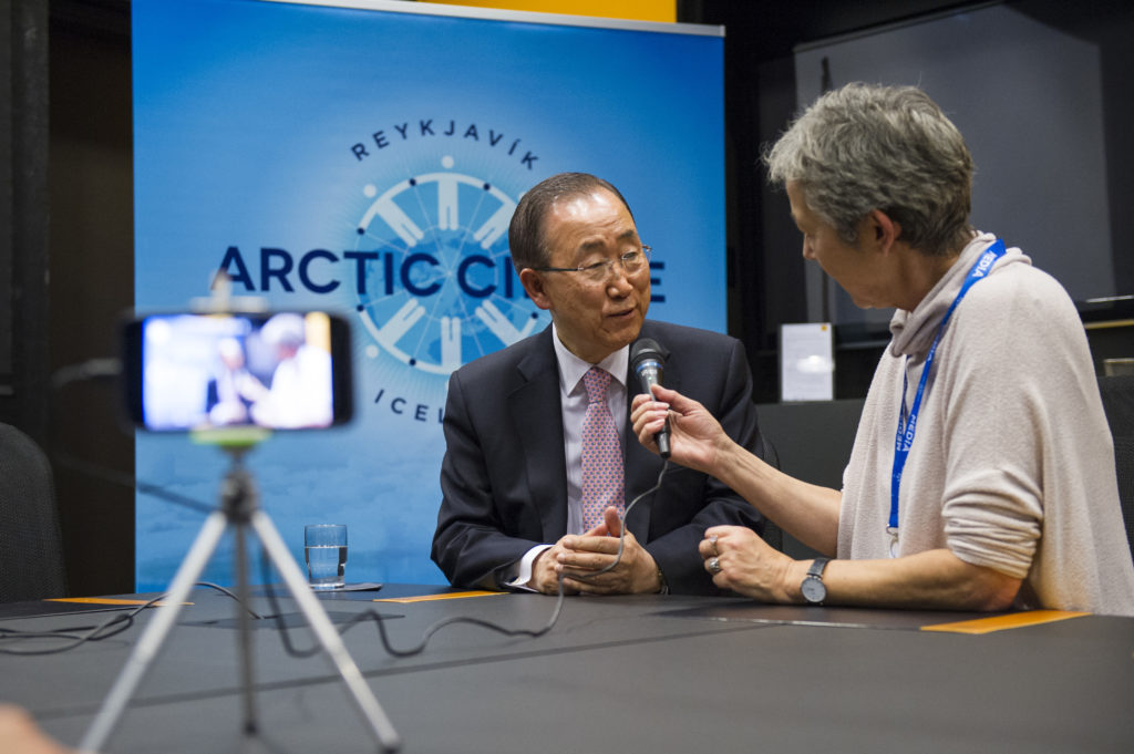 Mette Holm interviewing UNSG Ban Ki-moon